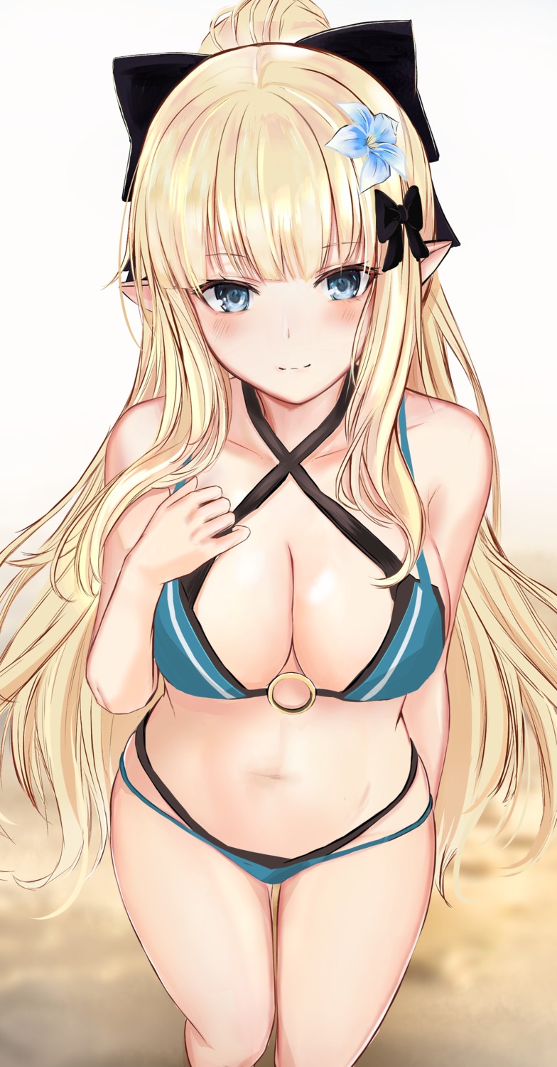 bikini cleavage efuri_(riarea00) pointy_ears princess_connect princess_connect!_re:dive sasaki_saren swimsuits