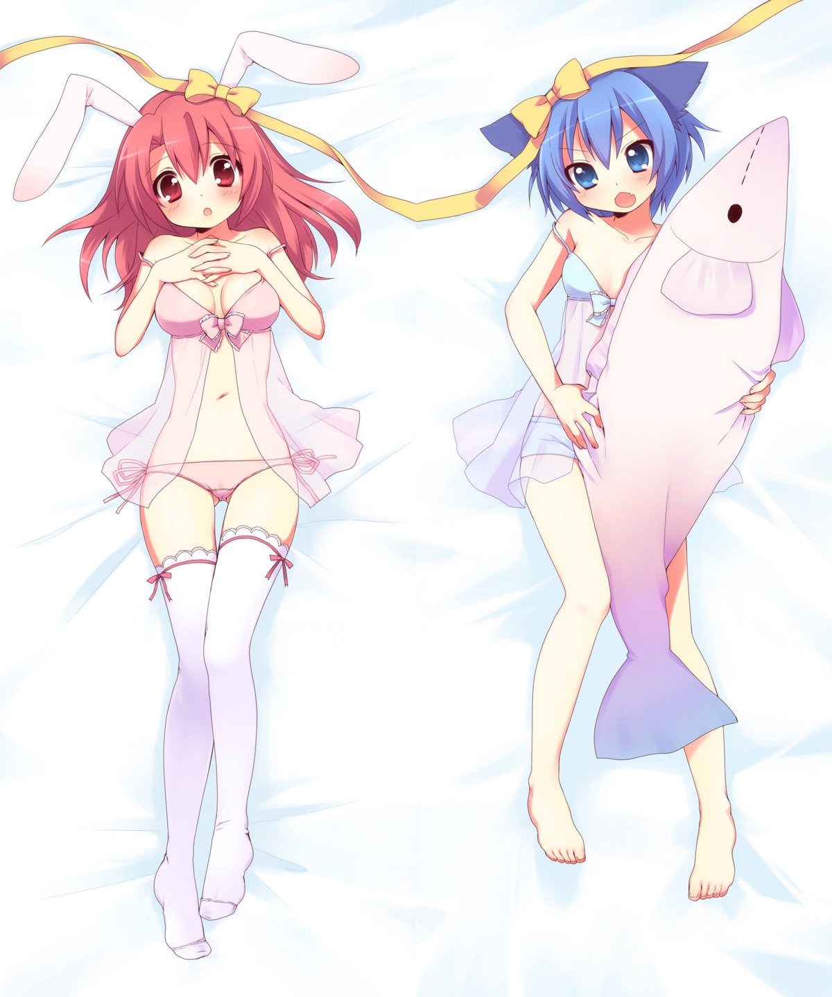 animal_ears lingerie nekomimi onka pantsu sakura_(mani) string_panties thighhighs usashiro_mani