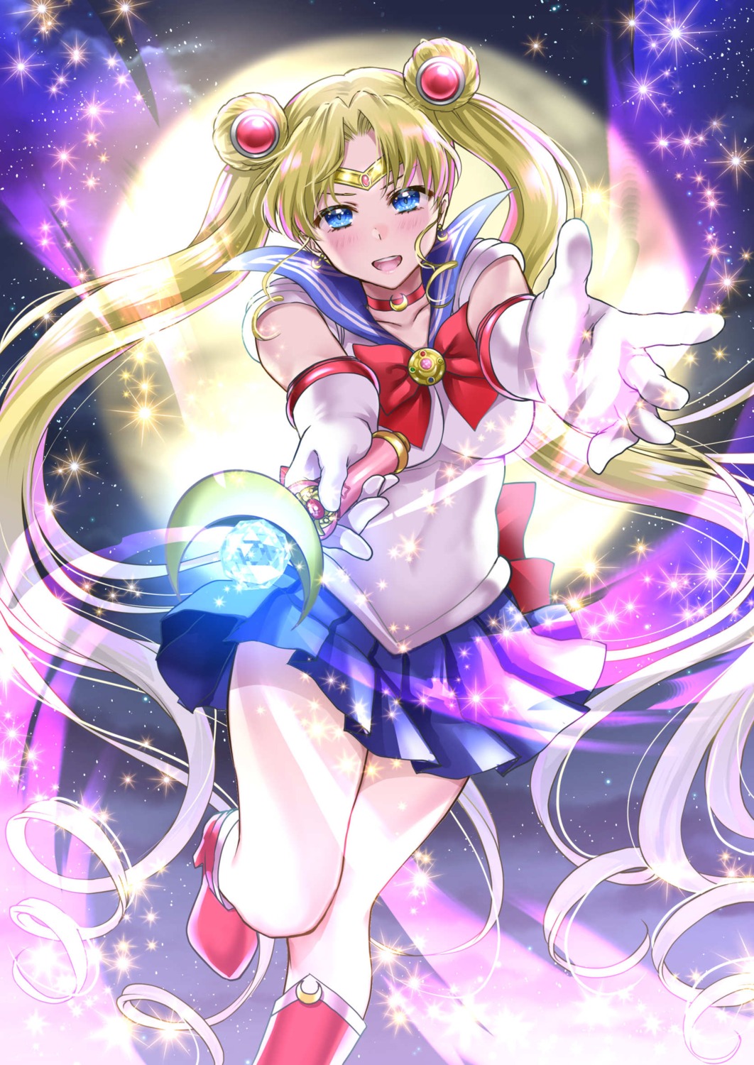 abe_hikaru heels sailor_moon seifuku skirt_lift tsukino_usagi weapon