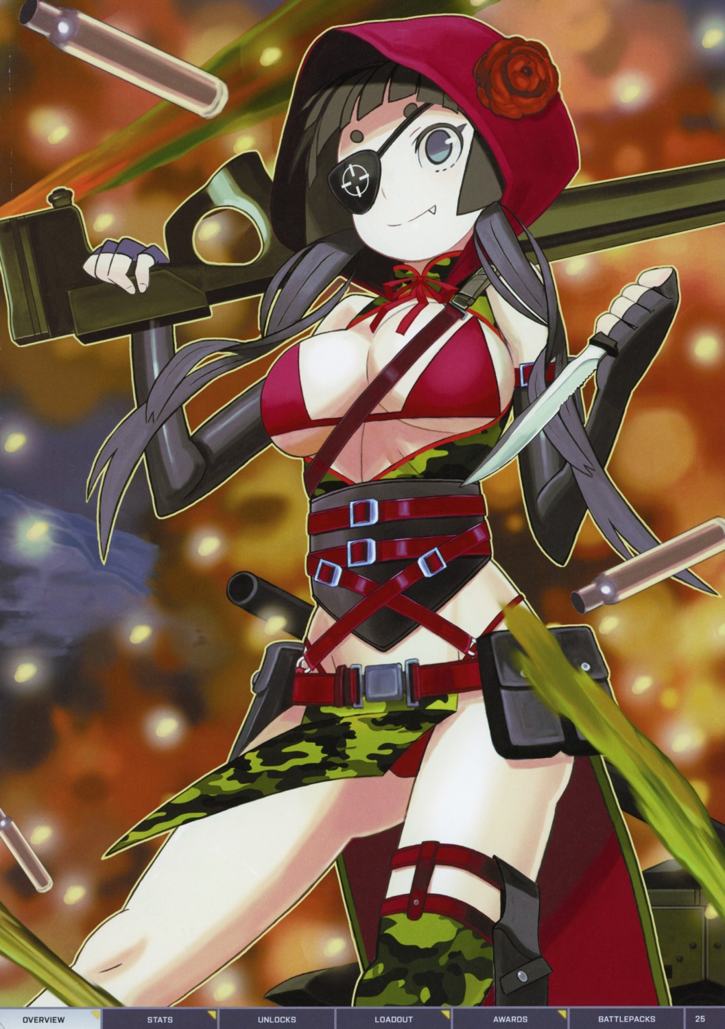 bikini_top garter gun open_shirt swimsuits tagme weapon