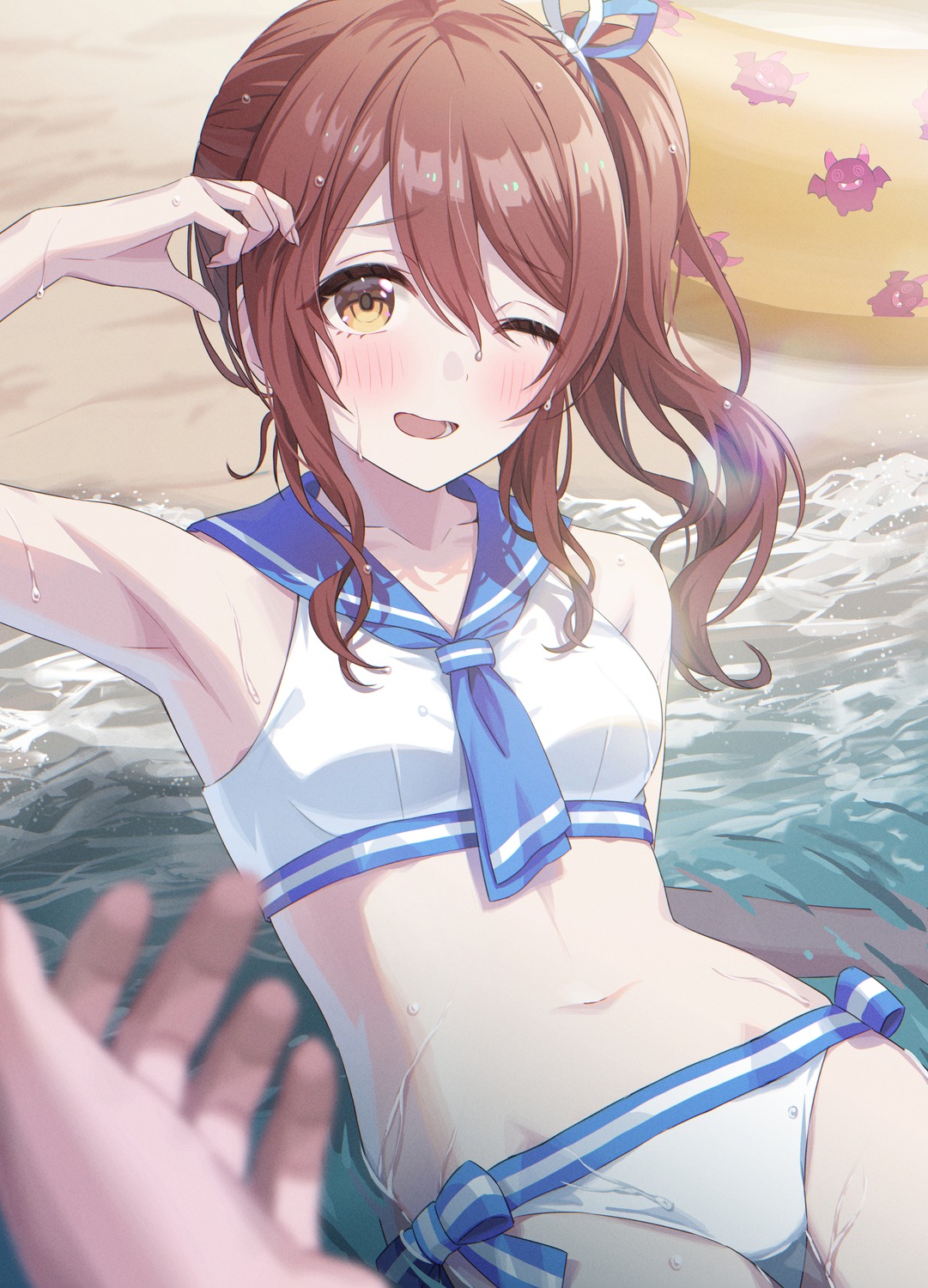 bikini momoimon oosaki_tenka swimsuits the_idolm@ster the_idolm@ster_shiny_colors wet