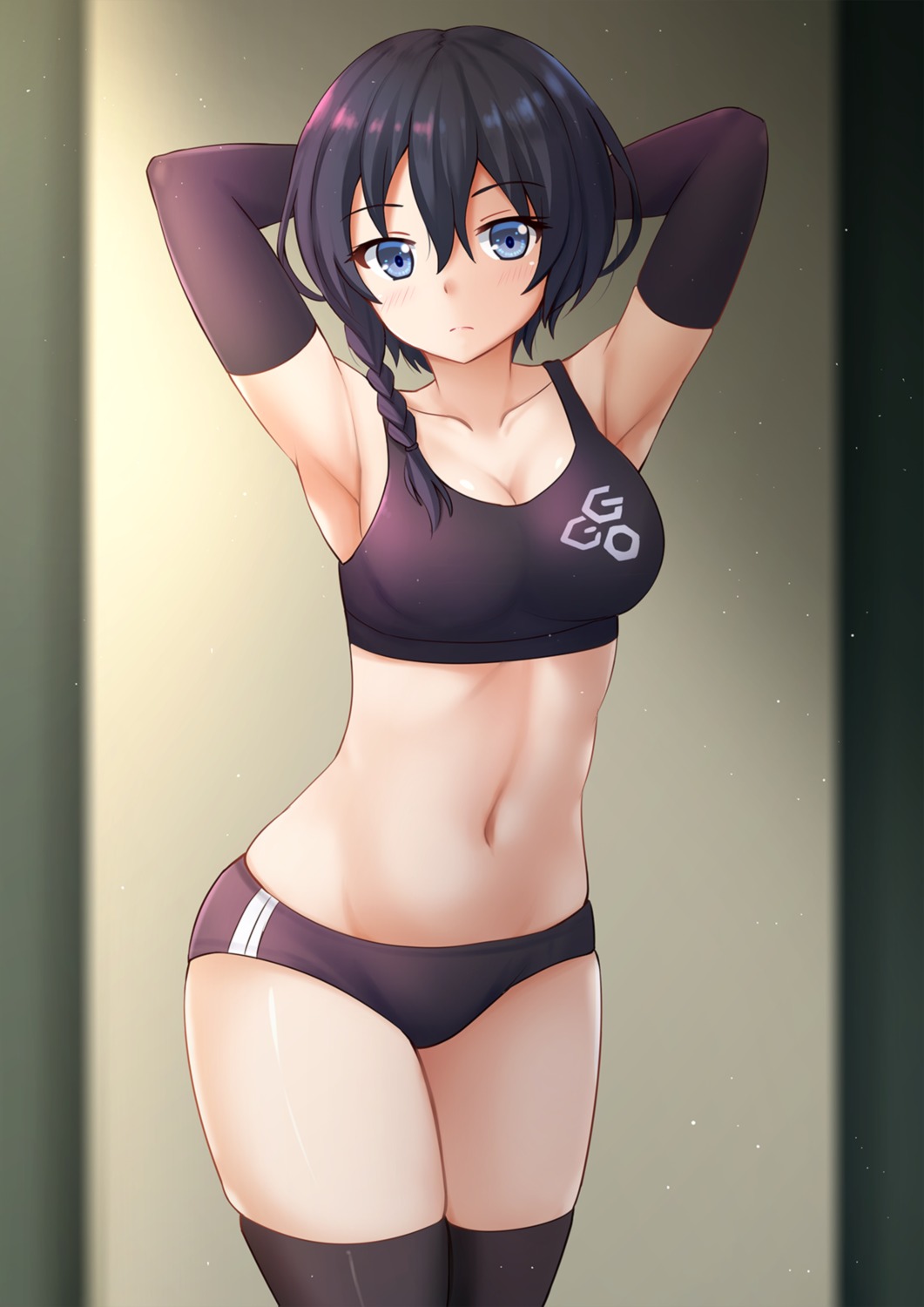 buruma cleavage gym_uniform kazenokaze kohiruimaki_karen sword_art_online_alternative:_gun_gale_online thighhighs