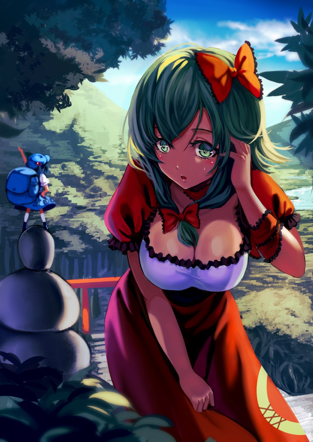 cleavage dress kagiyama_hina kawashiro_nitori koissa touhou