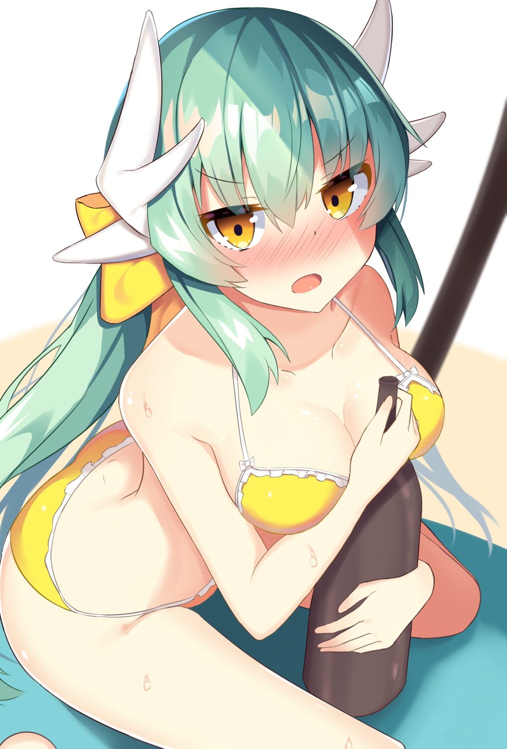 bikini breast_hold cleavage fate/grand_order horns kiyohime_(fate/grand_order) ryu_narb swimsuits