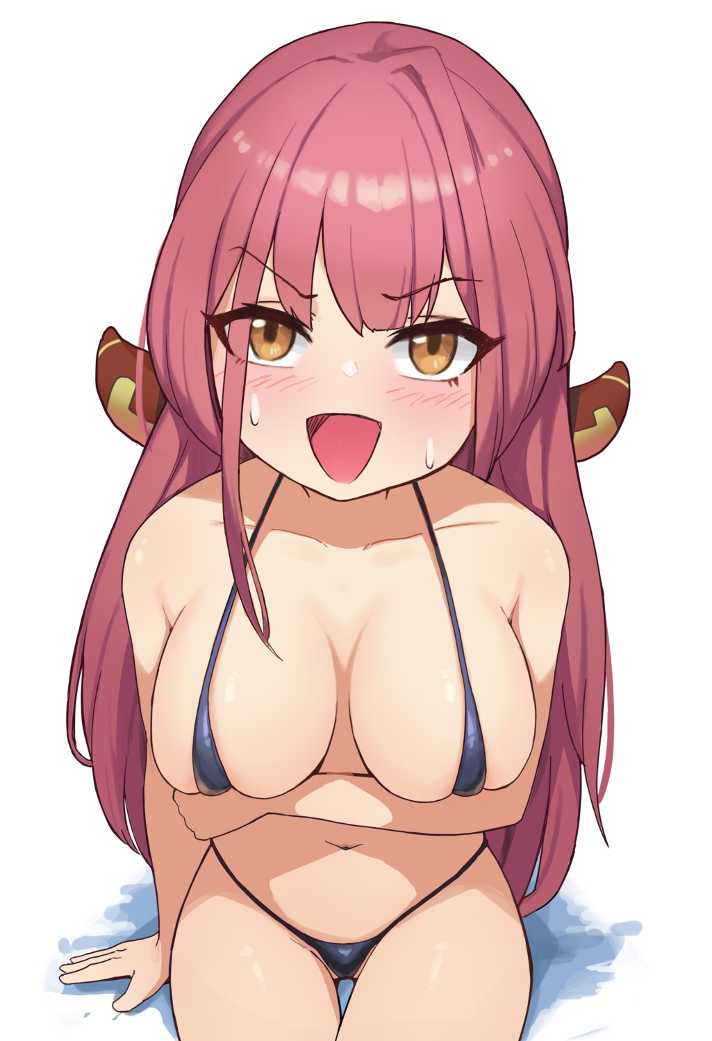 bikini blue_archive horns kkusak_(kkusag_ks) rikuhachima_aru swimsuits