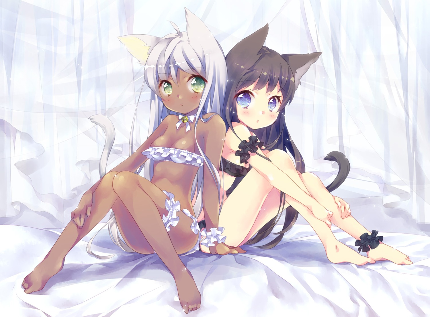 animal_ears bra cleavage ech garter loli nekomimi pantsu tail