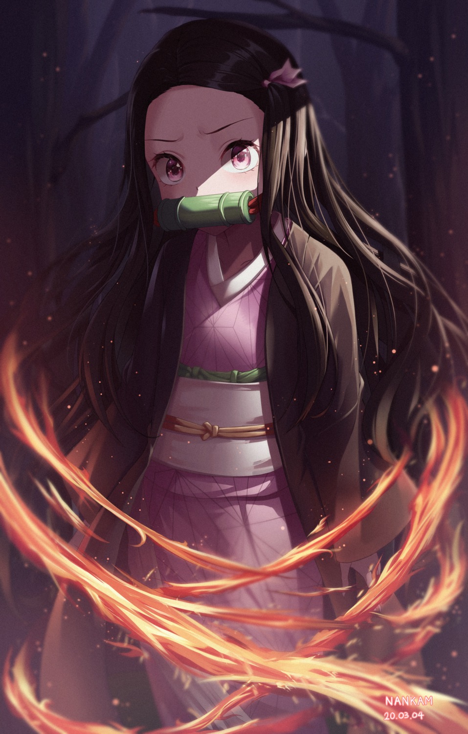 japanese_clothes kamado_nezuko kimetsu_no_yaiba nankam