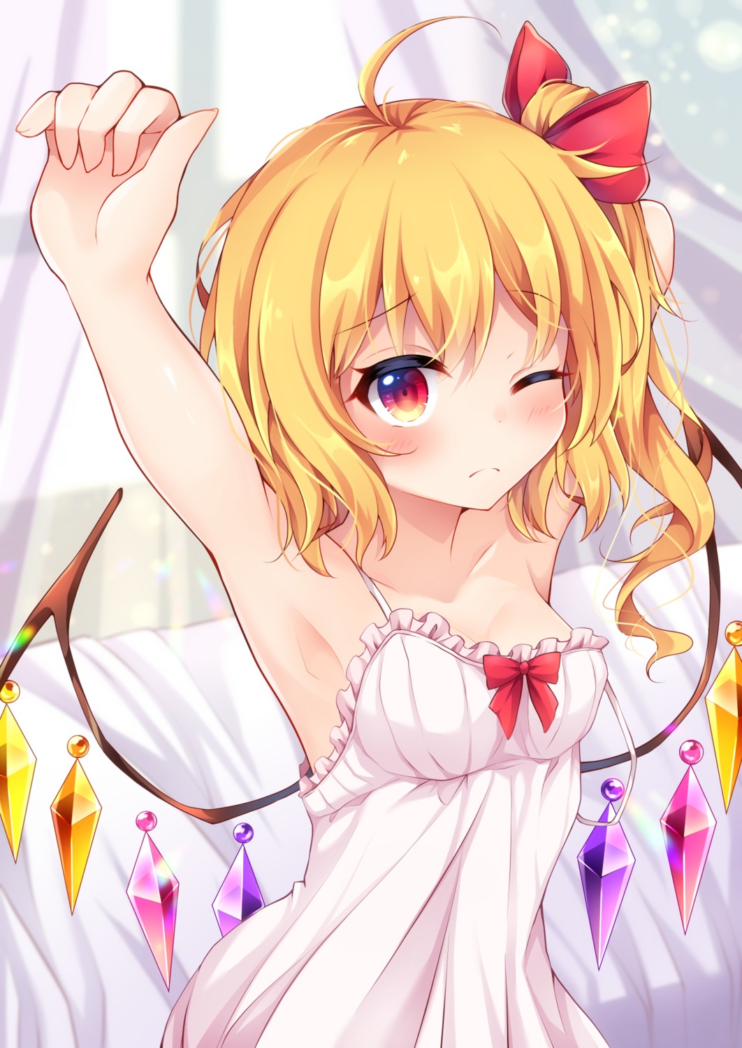 cleavage flandre_scarlet lingerie miy@ touhou wings