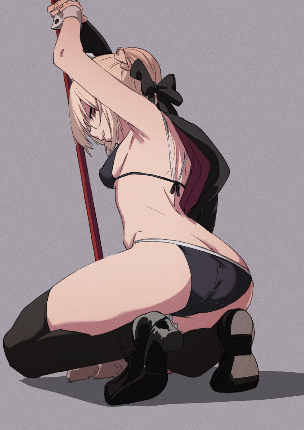 ass bikini fate/grand_order fu-ta saber saber_alter swimsuits thighhighs