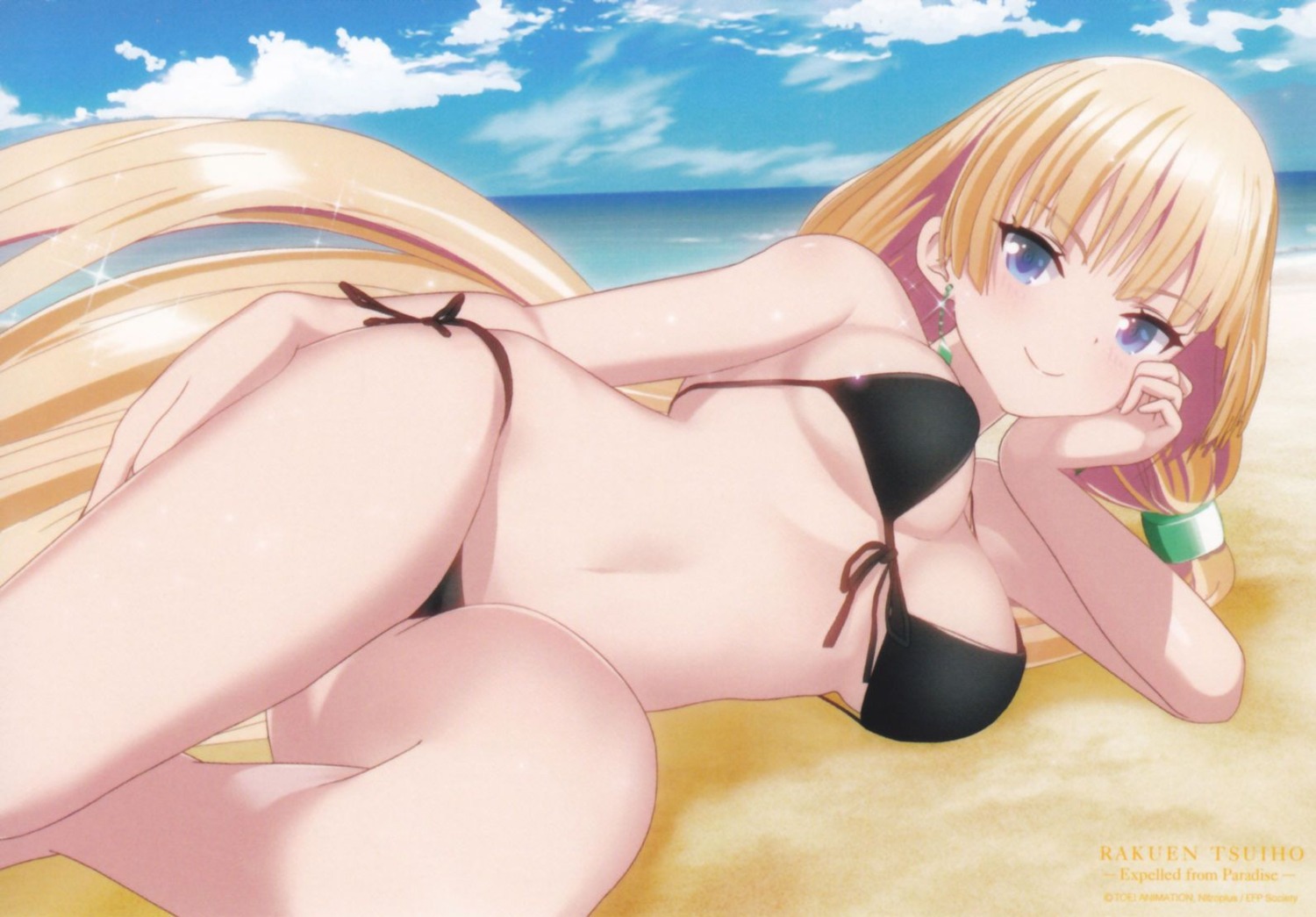 angela_balzac bikini cleavage rakuen_tsuihou swimsuits toei_animation underboob