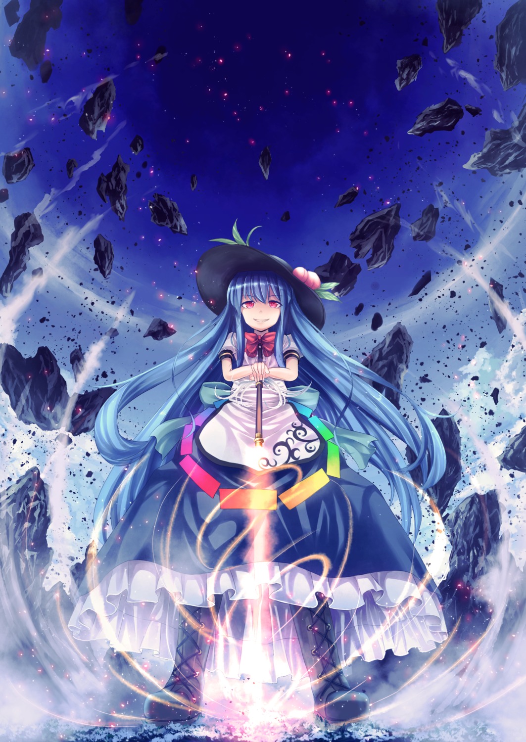 hinanawi_tenshi sword t.m_(aqua6233) touhou