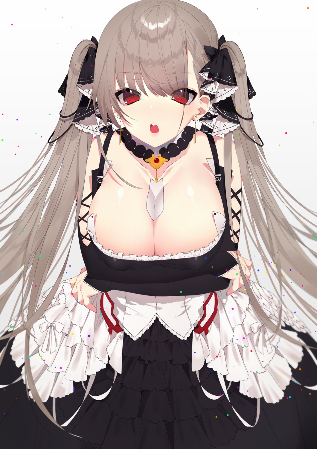 azur_lane breast_hold formidable_(azur_lane) gothic_lolita lolita_fashion myao_(o3o333) no_bra