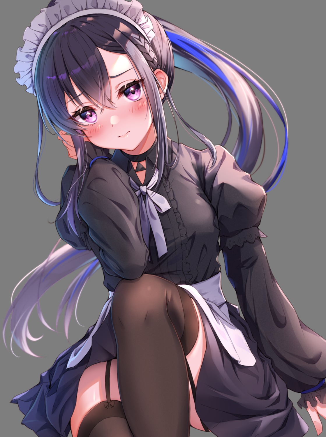 maid skirt_lift stockings thighhighs toki_(toki_ship8)