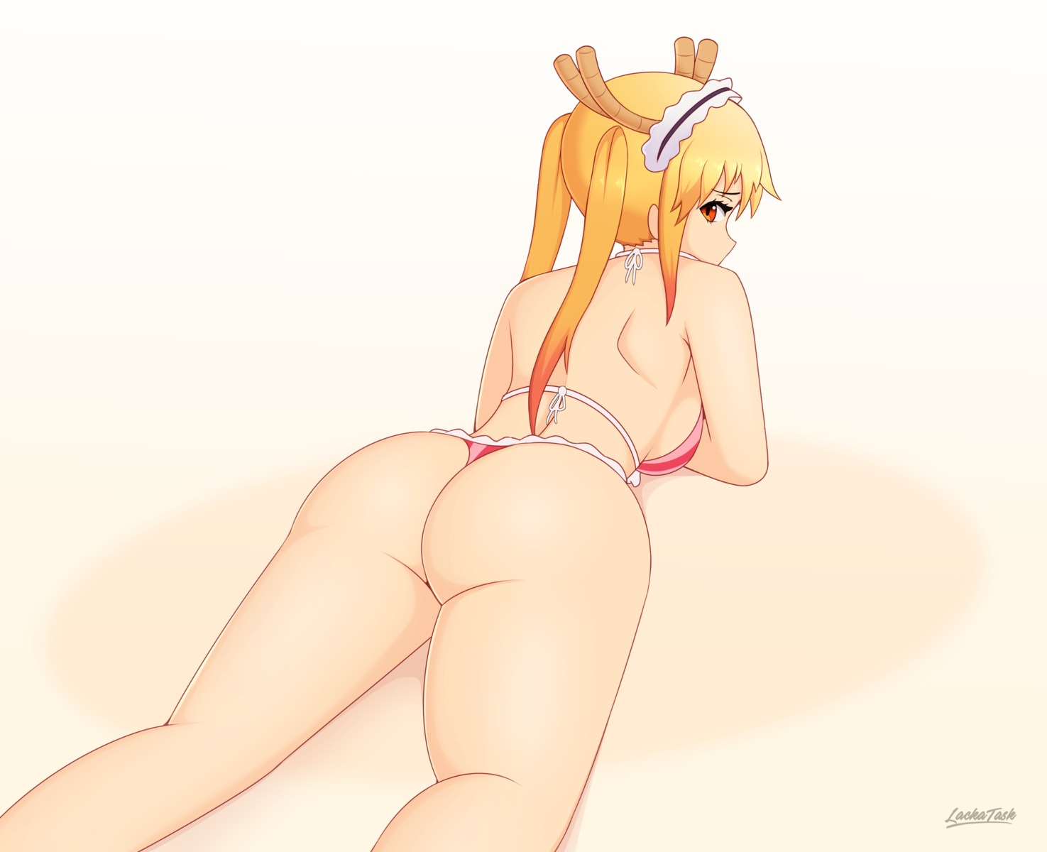 ass bikini kobayashi-san_chi_no_maid_dragon lackatask swimsuits thong tooru_(kobayashi-san_chi_no_maid_dragon)