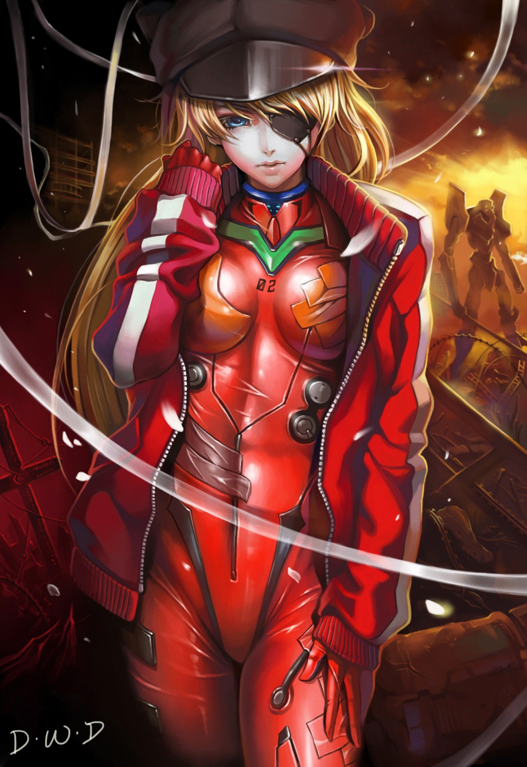 bodysuit dantewontdie eyepatch neon_genesis_evangelion souryuu_asuka_langley