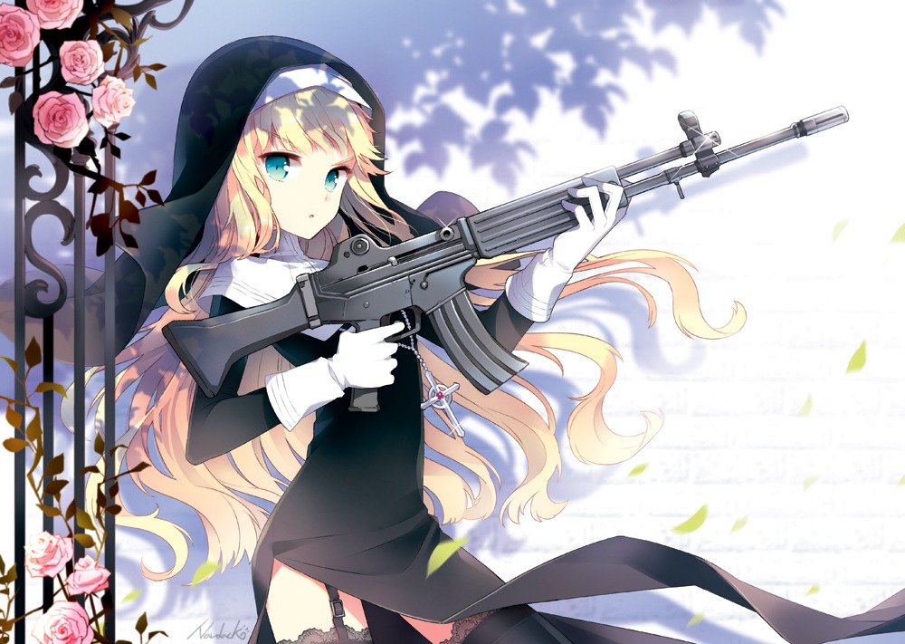 gun nardack nun stockings thighhighs