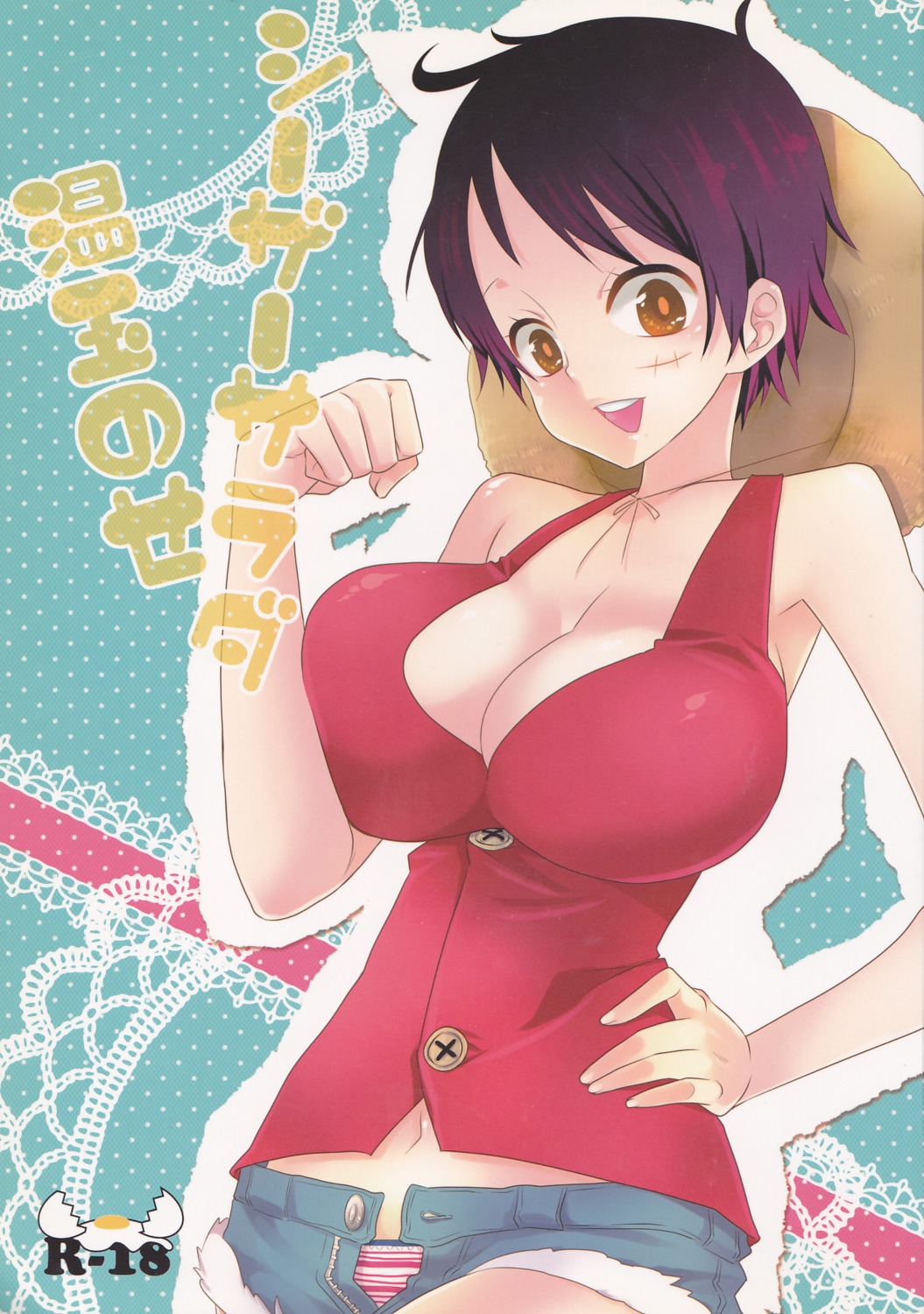 breast_hold cleavage genderswap inugami_johnny johnny_iron_picpe monkey_d_luffy one_piece pantsu