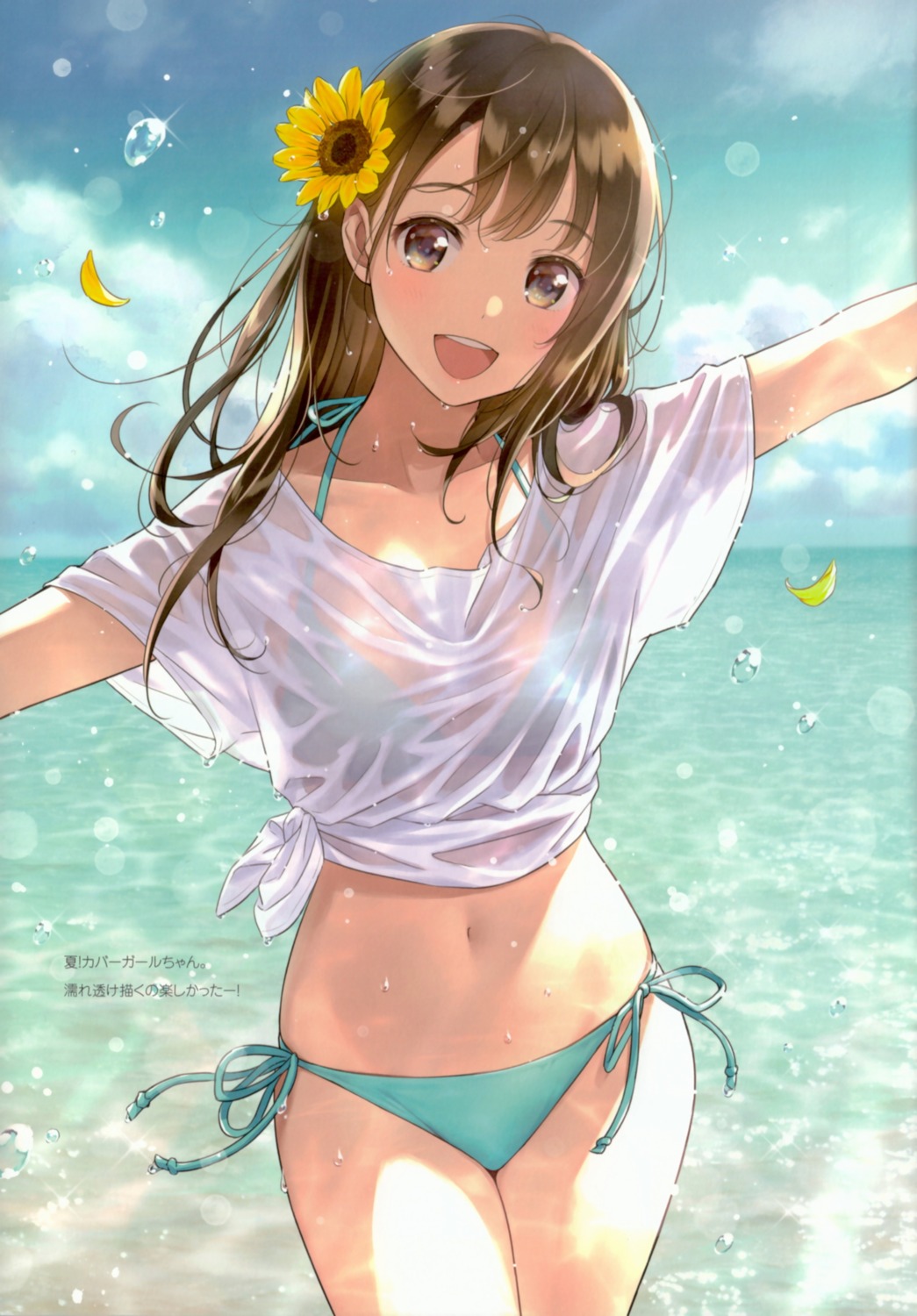 bikini canvas_(morikura_en) morikura_en see_through swimsuits wet_clothes
