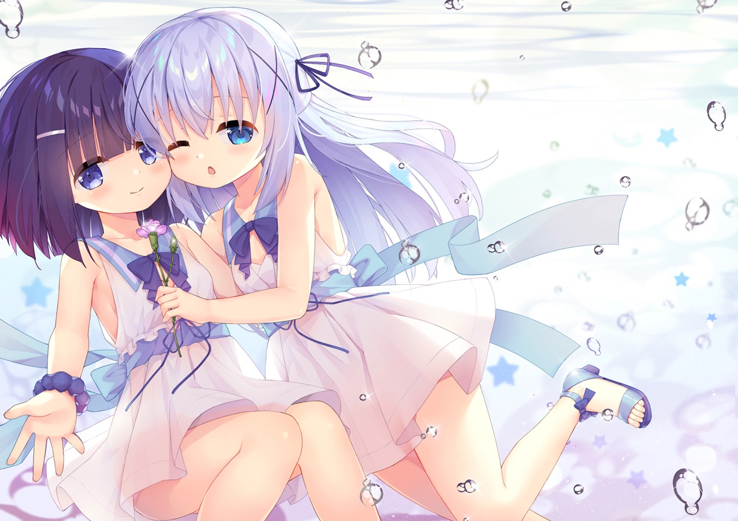 dress fuiba_fuyu gochuumon_wa_usagi_desu_ka? heels kafuu_chino loli see_through taku_michi