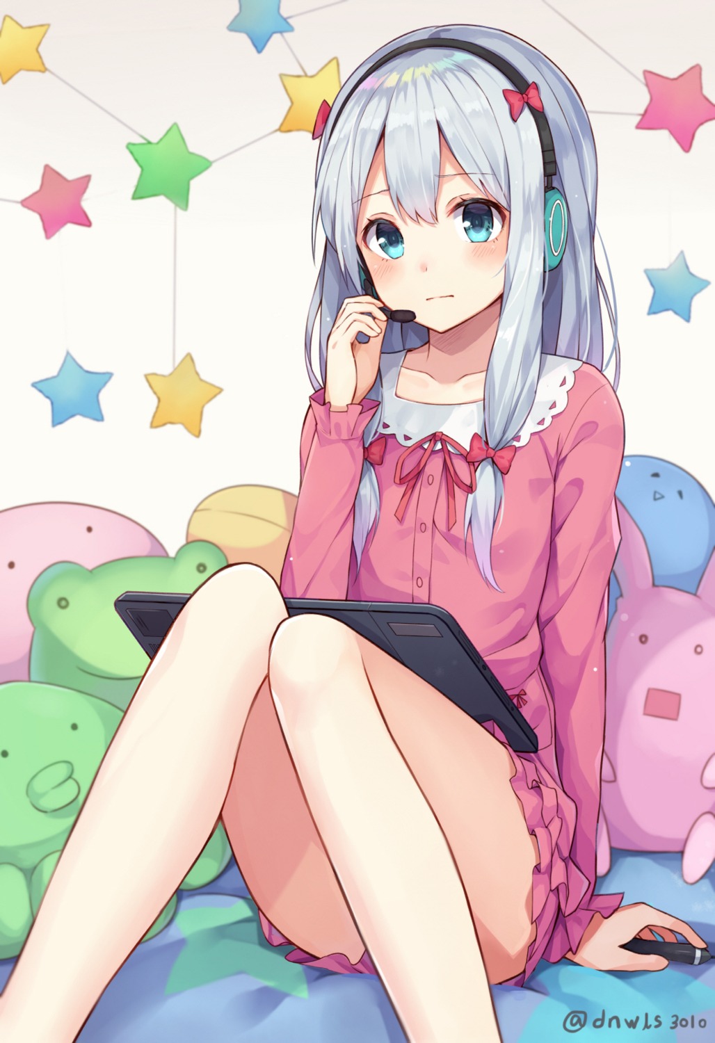 eromanga-sensei headphones huwari_(dnwls3010) izumi_sagiri pajama