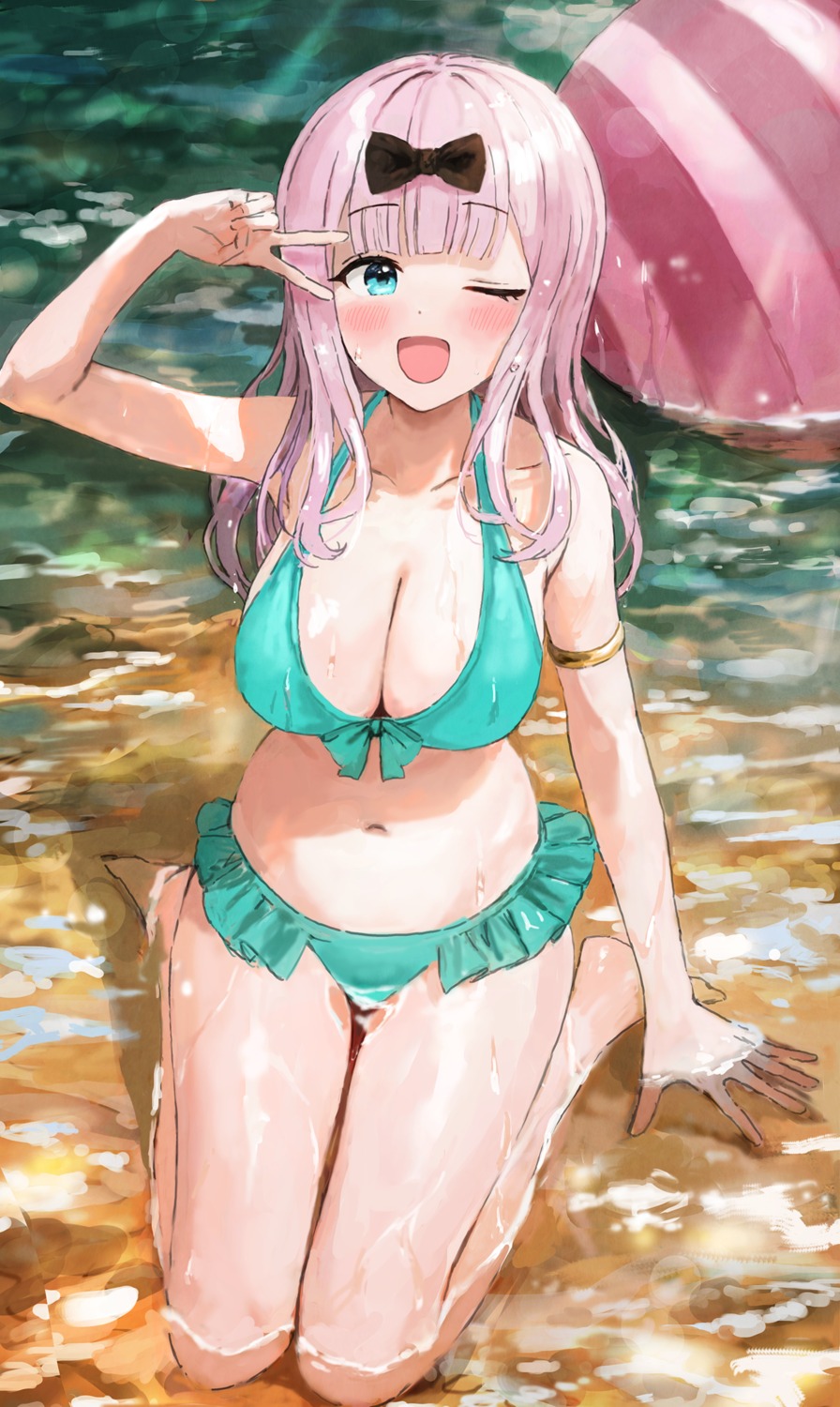 bikini fujiwara_chika kaguya-sama_wa_kokurasetai_~tensai-tachi_no_renai_zunousen~ sonchi swimsuits wet