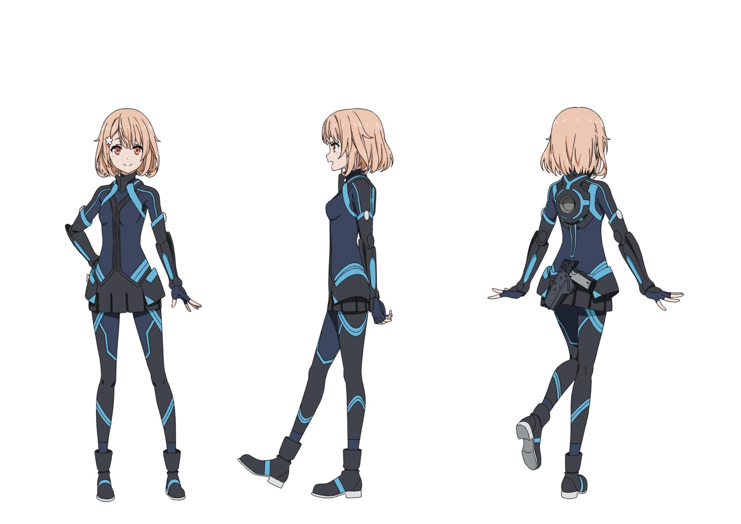 bodysuit character_design egaonodaika gun heels lily_earhart