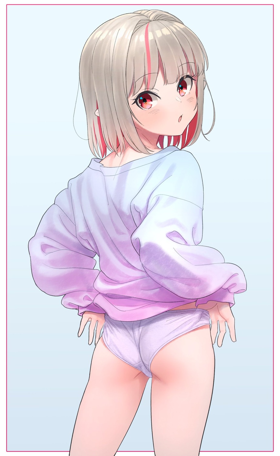 ass jpeg_artifacts loli makaino_ririmu nijisanji nijisanji_gamers pantsu pointy_ears sabamen