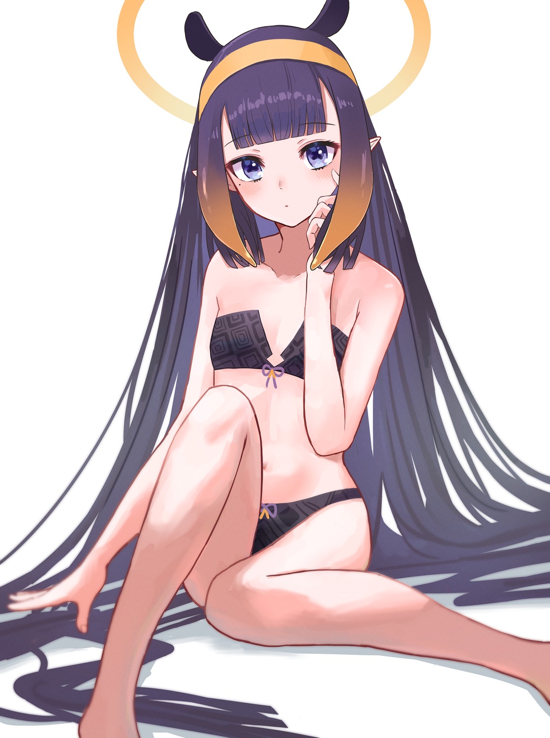 angel animal_ears bikini hololive hololive_english ninomae_ina'nis pointy_ears swimsuits tagosaku_(tatsukiuma0329)