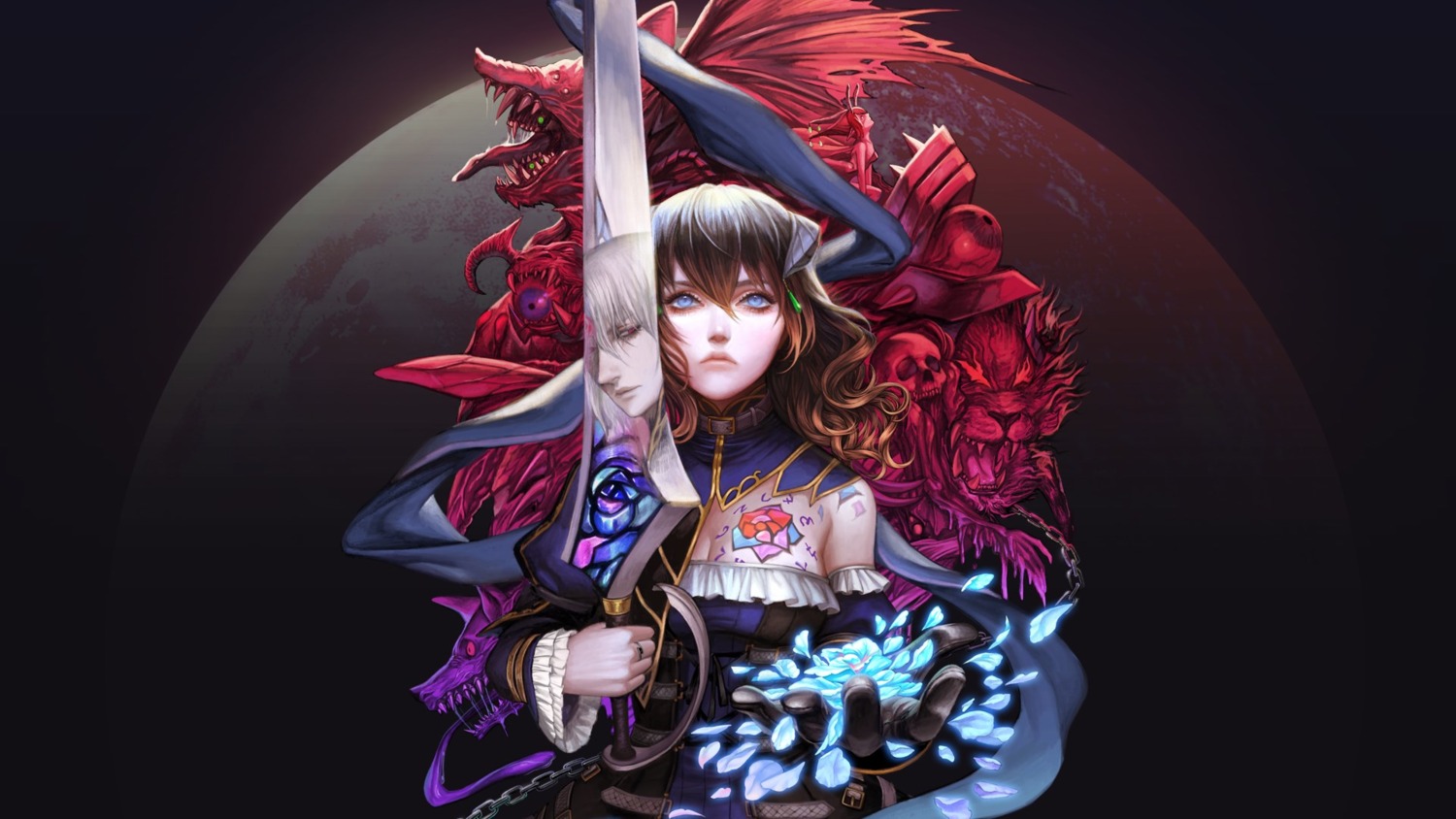 bloodstained:_ritual_of_the_night cleavage monster sword tagme tattoo wallpaper