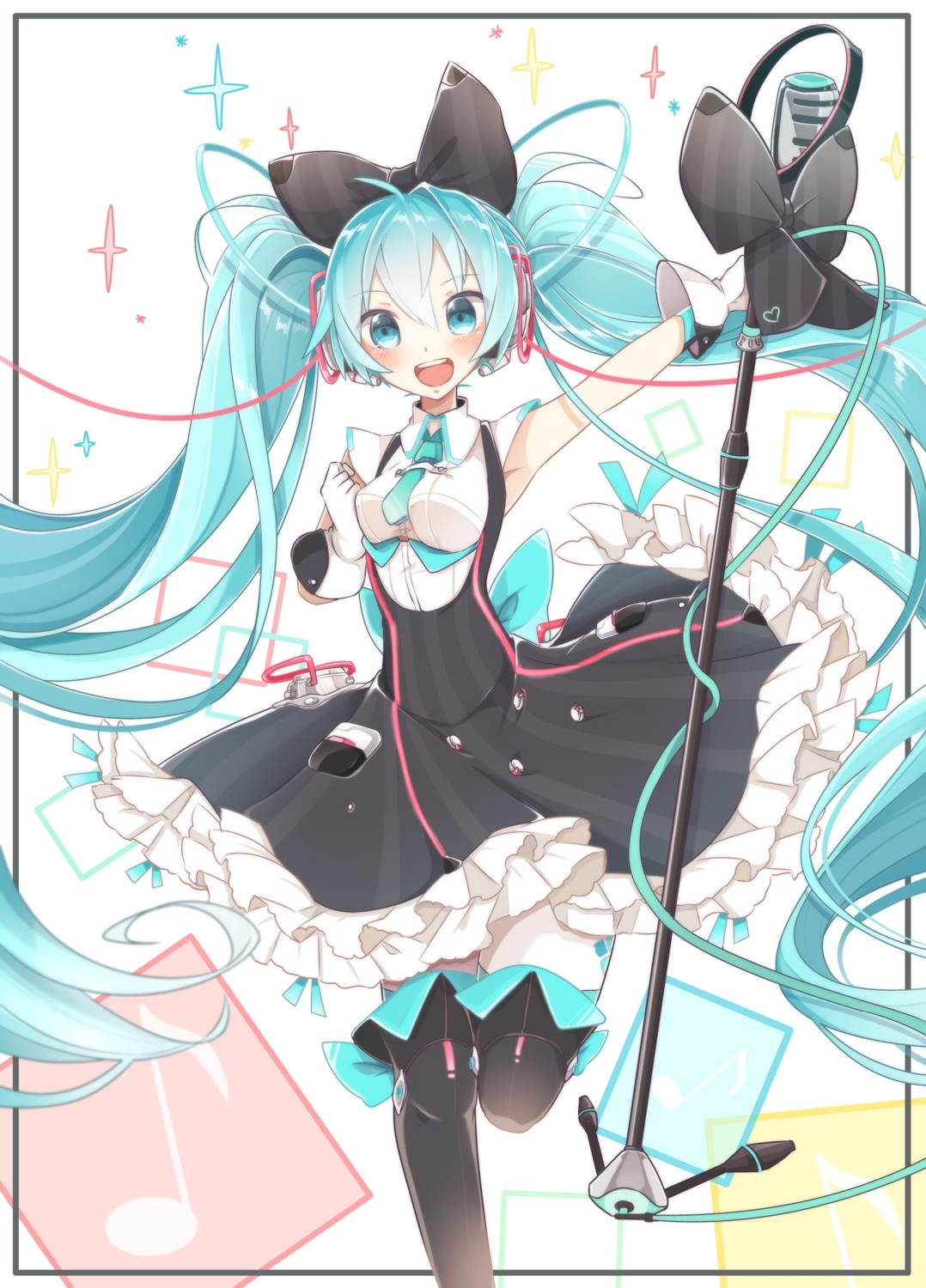 chuuko_anpu hatsune_miku headphones magical_mirai thighhighs vocaloid