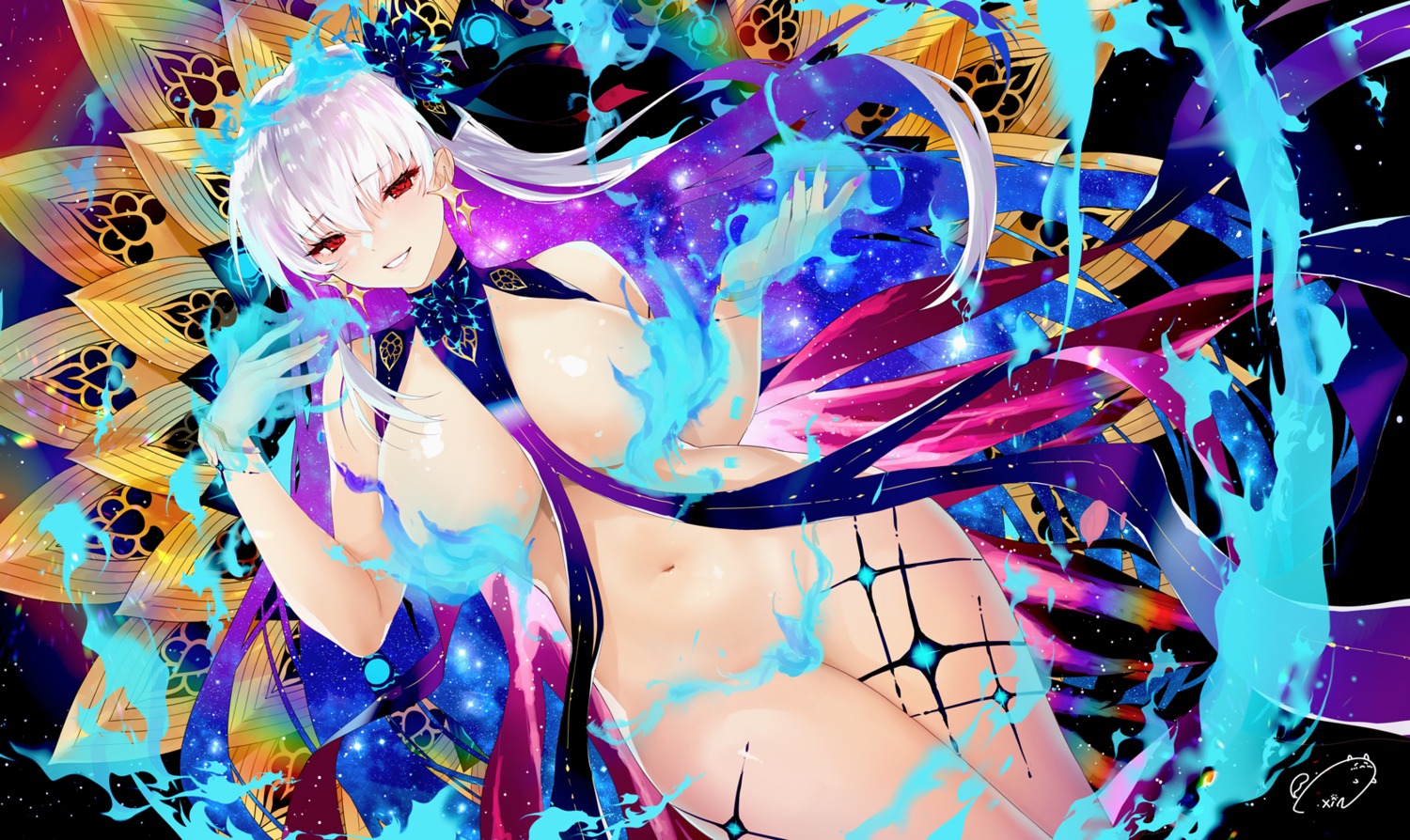 bottomless breasts censored fate/grand_order kama_(fate/grand_order) no_bra xin