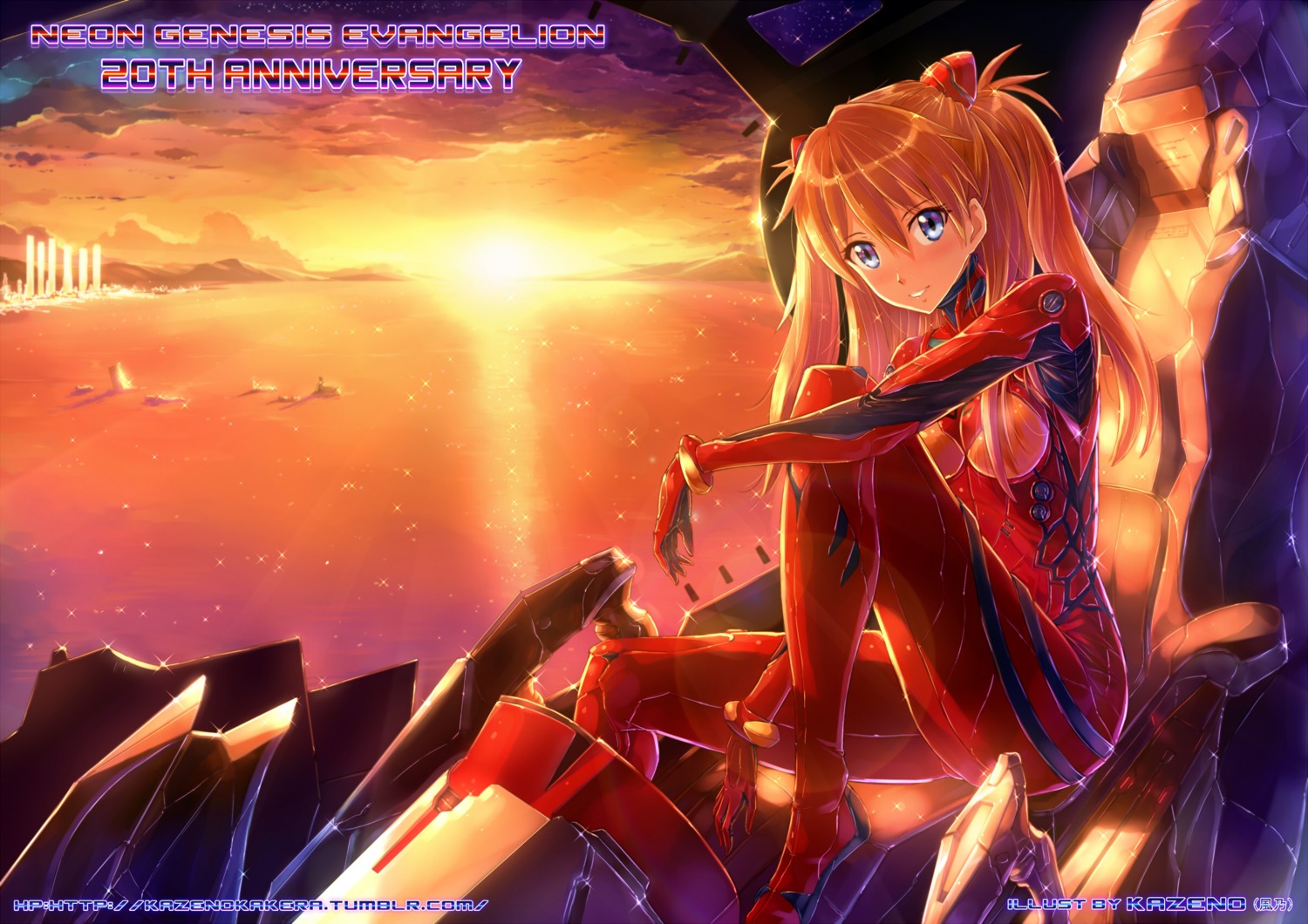 bodysuit kazeno landscape neon_genesis_evangelion souryuu_asuka_langley