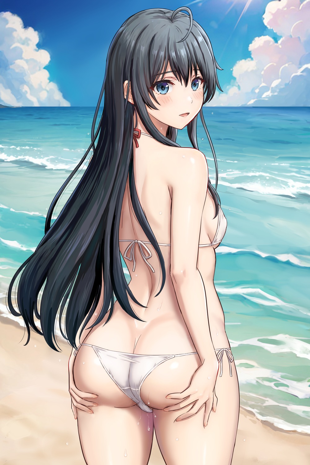 ass bikini inanaki_shiki swimsuits thong wet yahari_ore_no_seishun_lovecome_wa_machigatteiru. yukinoshita_yukino