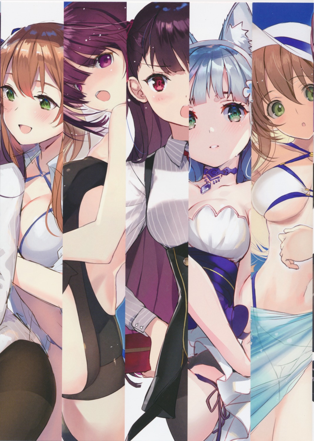 animal_ears ass bikini cleavage girls_frontline pantsu see_through string_panties swimsuits tagme