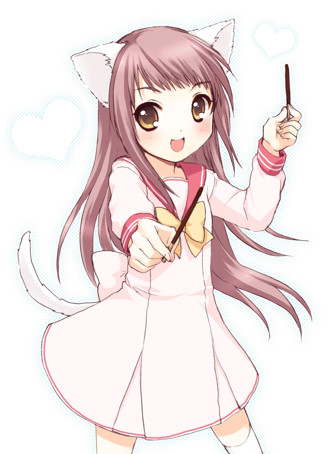 animal_ears nekomimi seifuku tail thighhighs usashiro_mani