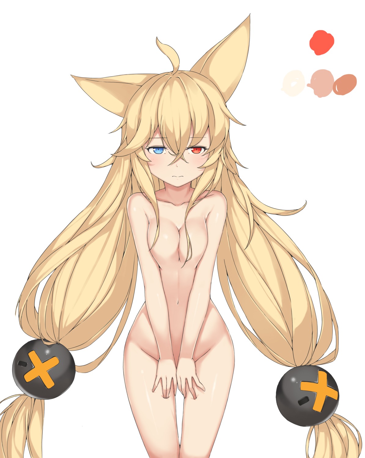 animal_ears g41_(girls_frontline) girls_frontline hallohi heterochromia naked