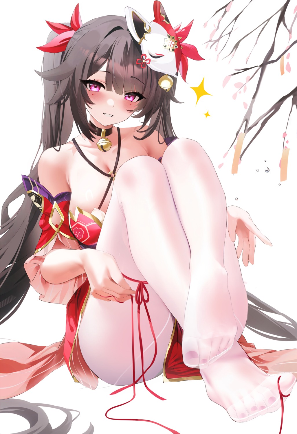 fantongjun feet honkai:_star_rail japanese_clothes no_bra pantyhose sparkle_(honkai:_star_rail)