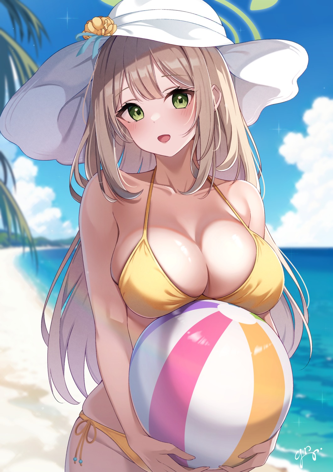 bikini blue_archive guri_(gri1211) halo izayoi_nonomi swimsuits