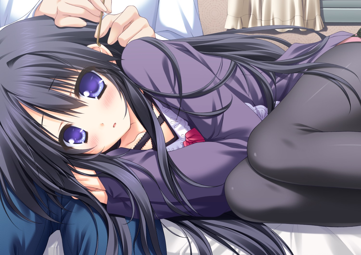 lump_of_sugar moekibara_fumitake pantyhose sekai_to_sekai_no_mannaka_de shiratori_aira