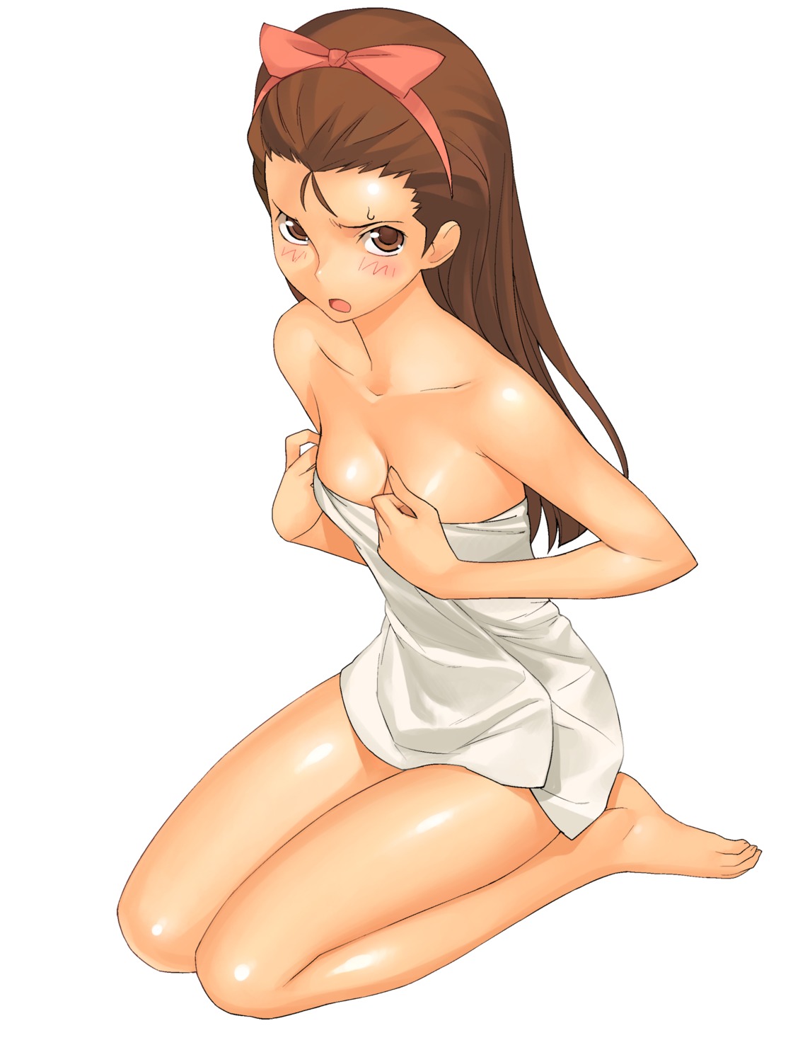 a1 breast_hold cleavage initial-g minase_iori the_idolm@ster towel