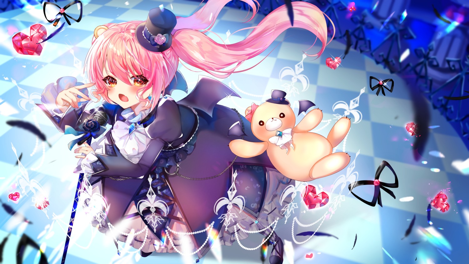 animal_ears gothic_lolita lolita_fashion momongapoketto wallpaper wings