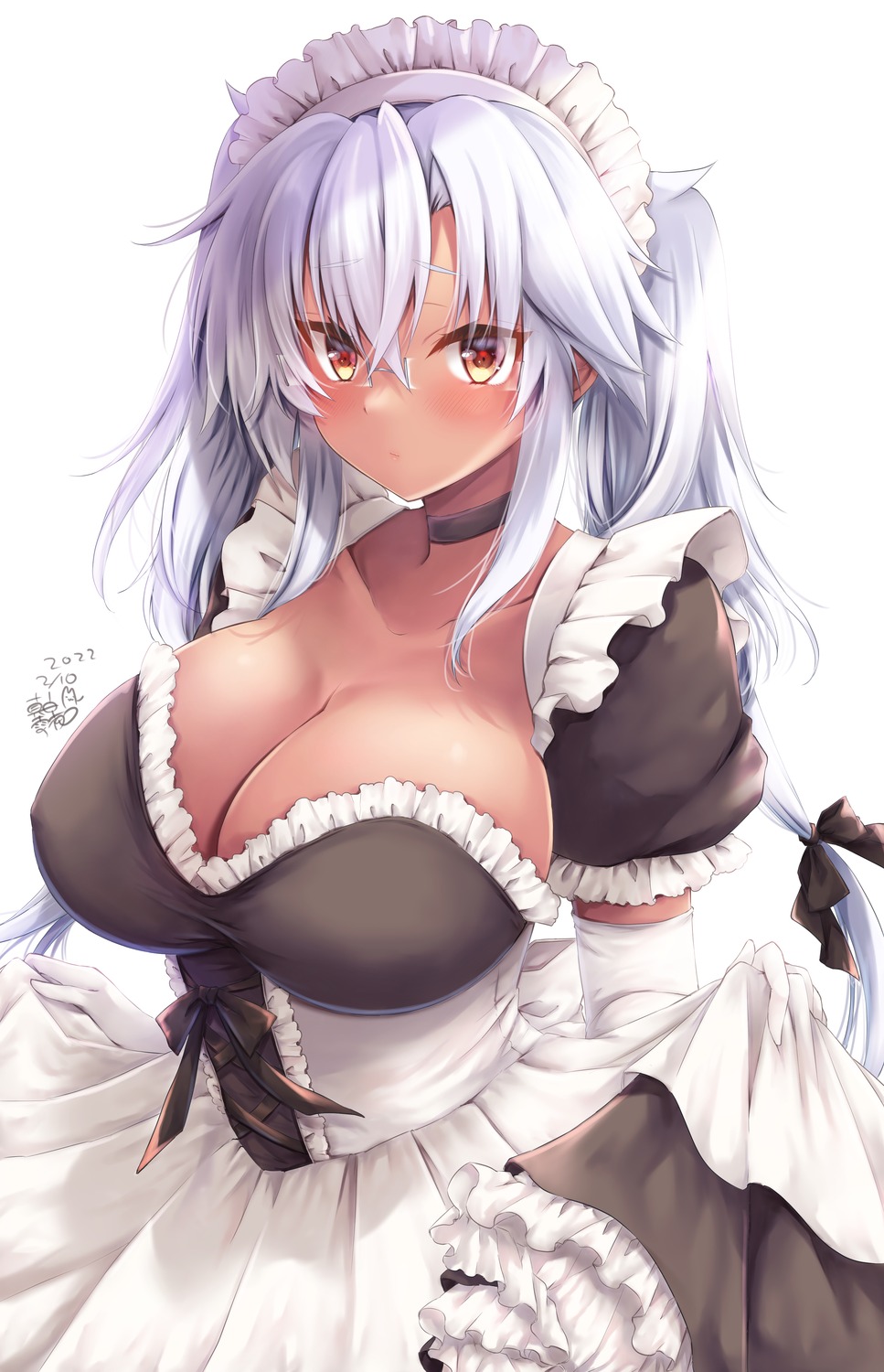 cleavage kantai_collection mashiro_yukiya megane musashi_(kancolle) no_bra skirt_lift