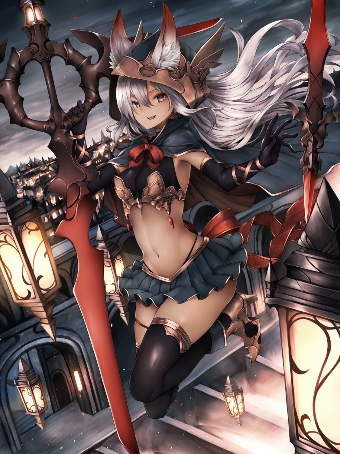 animal_ears armor garter heels snm_(sunimi) sword thighhighs