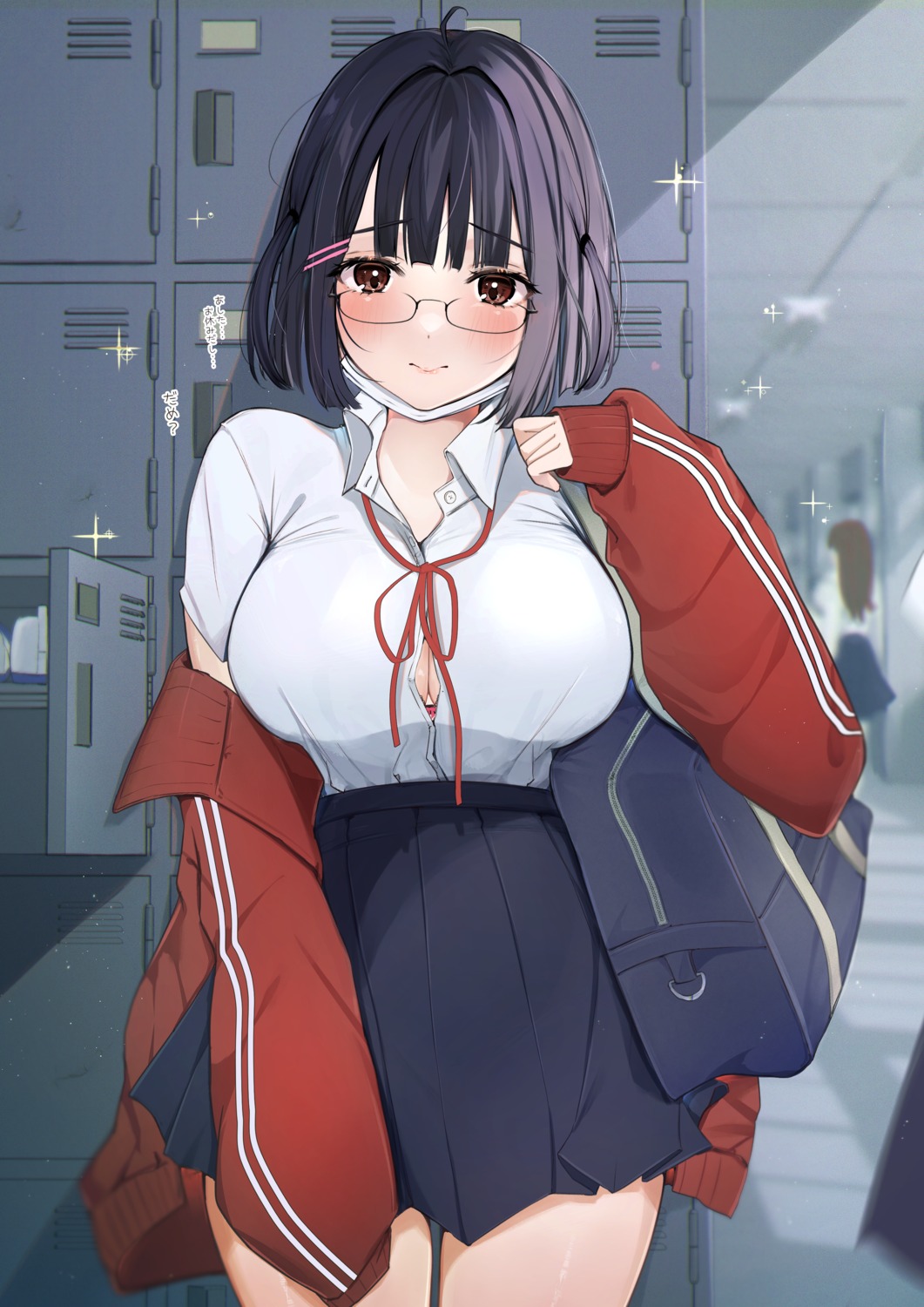 bra cleavage gym_uniform megane seifuku uiri-na