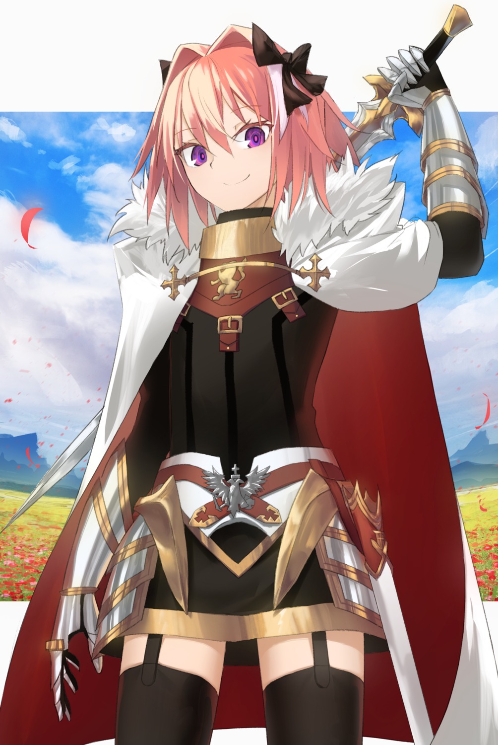 armor asteroid_ill astolfo_(fate) fate/apocrypha fate/grand_order fate/stay_night stockings sword thighhighs trap