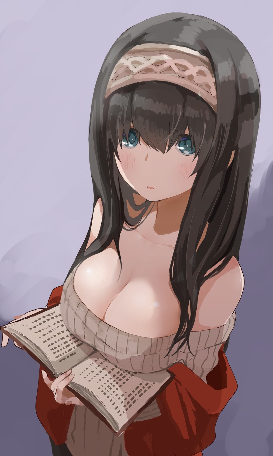 breast_hold cleavage nejiresyake no_bra sagisawa_fumika sweater the_idolm@ster the_idolm@ster_cinderella_girls