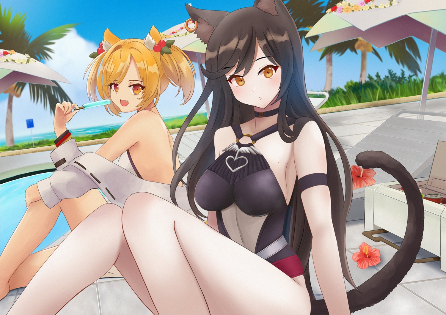 animal_ears arknights bikini john_manjirou_(love-love-happy21) swimsuits tail