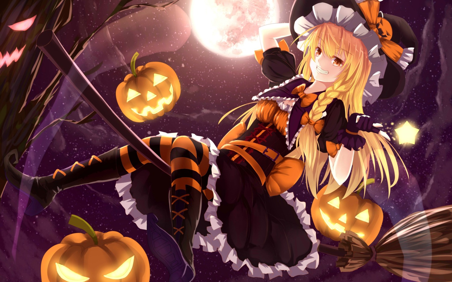 bakanoe halloween heels kirisame_marisa pantyhose touhou witch