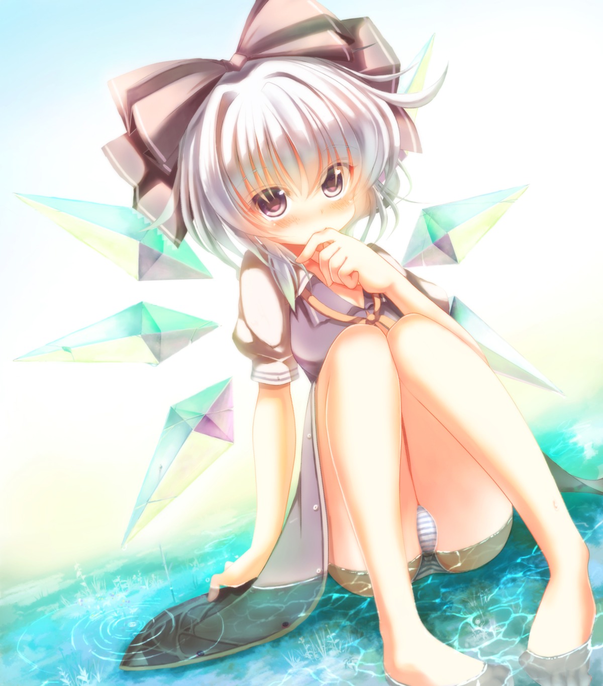 cirno ha_ru pantsu shimapan touhou wings