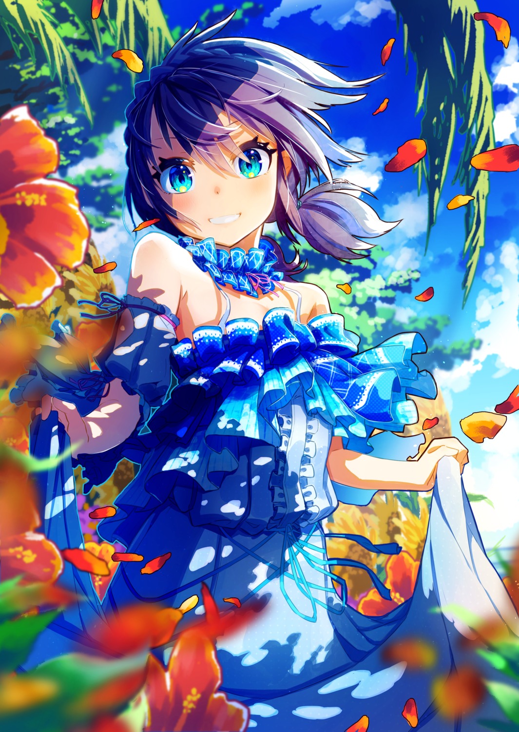 dress hatsuga_(dmaigmai) skirt_lift